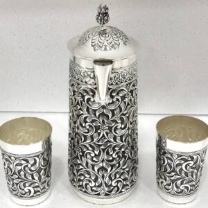 Silver Jug With 2 Glass Set