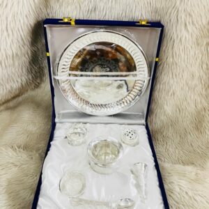 7 Pcs Silver Premium Pooja Thali Set  (7 Pieces, Silver)